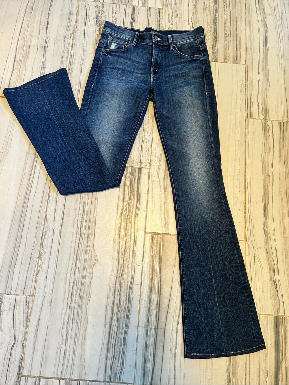 MOTHER The Slacker Mid Rise Flare Stretch Jeans in Spellbound in Seattle - Picture 3 of 15